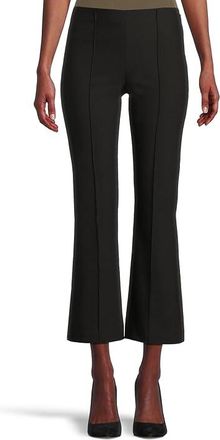 Vince Mid Rise Pintuck Crop Flare Pants Womens Clothing Black : LG, Cotton/Elastane/Nylon