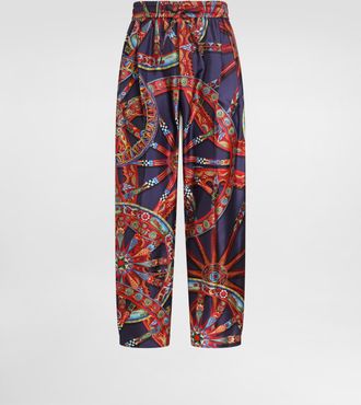 Dolce & Gabbana Carretto-print Twill Jogging Trousers - Man Pants And Shorts Multicolor 46