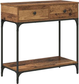 vidaXL Mesa Consola con cajón Madera vieja 75 x 34.5 x 75 cm Vidaxl