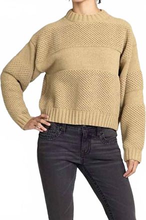 Miss Me Womens Knit Long Sleeve Sweater In Olive