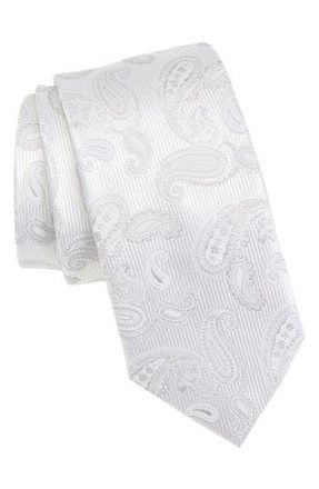 Bonobos Paisley Silk Jacquard Tie in White at Nordstrom Rack