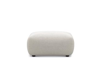 Castlery Auburn Ottoman Customized, Performance Linen Weave, Sand, Spill Resistant, Modular for Ottomans, Grey, Castlery