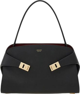 Ferragamo Leather Top Handle Bag - female - Ferragamo - Handbags - Black - ONE SIZE - Bags