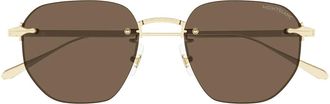 Montblanc Sunglasses Mb0405 S 002 Gold/Brown Men