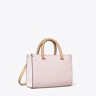 Tory Burch Womens T Monogram Contrast Embossed Top-Handle Tote, One Size