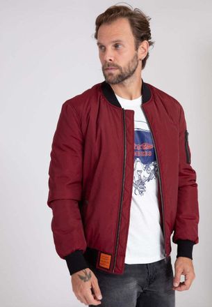 Bombers Original Bomberjacke BOMBERS ORIGINAL Bombers Original Bomberjacke Max M, Herren, Gr. S, rot, Obermaterial: 100% Polyester PES., Jacken Bomberjacke