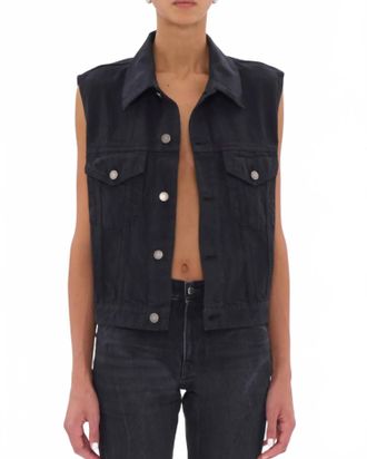 Haikure Ryder Satin Bull Vest In Carbon
