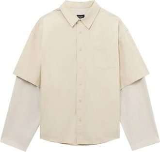 We11done Camicia in cotone a doppio strato - Toni neutri