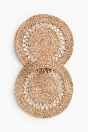 H&M 2-pack jute place mats - Beige
