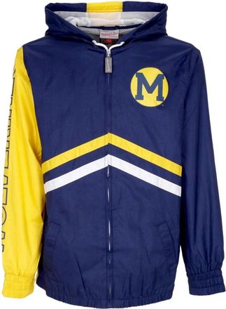 Mitchell & Ness Michigan Wolverines Windbreaker Jas - Heren - Zomerjassen - Blauw - M - Wol - Jassen