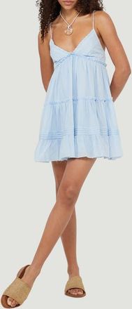 PacSun Phoebe Eyelet Babydoll Minidress in Light Blue at Nordstrom, Size Xx-Small
