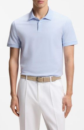 BOSS Parlay Cotton Piqu&eacute; Polo in Light/Pastel Blue at Nordstrom, Size Xx-Large