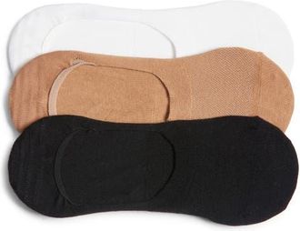 BOSS 3-Pack No-Show Liner Socks in Black/beige/white at Nordstrom, Size 10-11