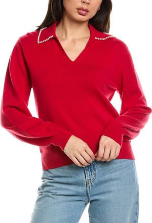 Brodie Pearl Collar Wool & Cashmere-Blend Polo Sweater