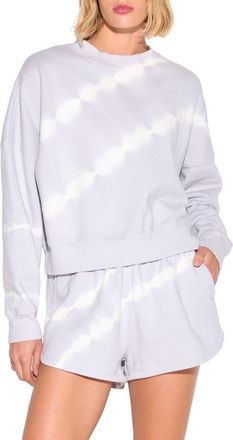Spiritual Gangster Palisades Shibori Crewneck Cotton Sweatshirt in Hazy at Nordstrom Rack, Size X-Large