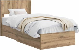 vidaXL Estructura De Cama Con Almacenamiento Y Cabecero Roble Artisan Vidaxl