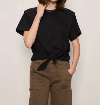 Sanctuary Good To Go Tie Front Top In Black