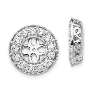 Diamond2Deal 14K White Gold 1 1/4 Ct Lab Grown Diamond Earring Jackets