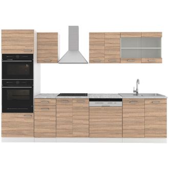 Vicco Cucina componibile R-Line, Sonoma, 300 cm con armadio alto, pl Marmo