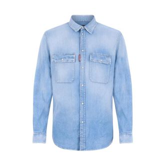 Dsquared2 Denim Shirt - Heren - Spijkeroverhemden - Blauw - S - Denim - Overhemden