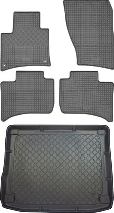 OEM Volkswagen Touareg Ii Suv (5 Puertas) De Febrero De 2010 A Marzo De 2018: Juego De Alfombrillas De Goma Para Coche + Alfombrilla Para Maletero