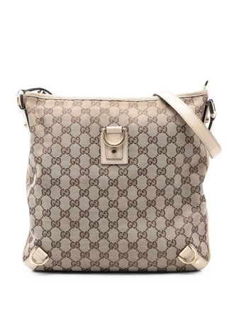 Gucci Borsa a tracolla Abbey in tela GG con anello a D 2016-2025 - Marrone