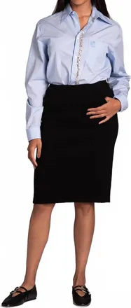 N&deg;21 Wool Pin Skirt In Black