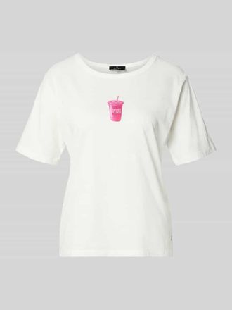 Monari Regular Fit T-Shirt mit Motiv-Print in Weiss, Gr&ouml;&szlig;e 34