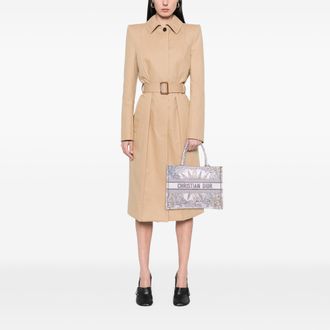 Dior Pre-owned Womens Book Tote Bag Floral Canvas - White Textile - One Size