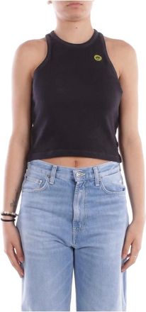 Barrow Barrow, Tops, Dames, Zwart, S, Katoen, Zwart Logo Voor Slim Katoen Top