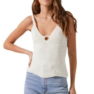Astr Bevelyn Sweater Tank In Natural