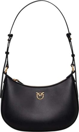 Pinko Mini Hobo Tas - Dames - Schoudertassen - Zwart - ONE Size - Leer - Tassen