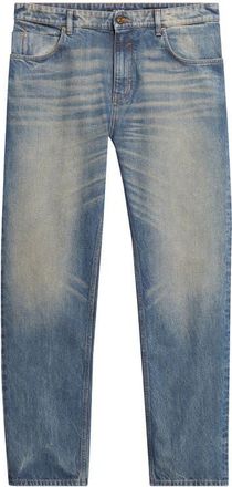 Balmain Slim Straight Leg Jeans in Blue at Nordstrom, Size 30