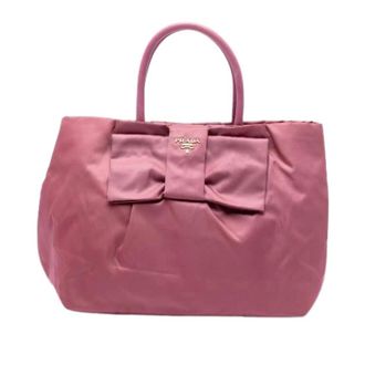Prada Pre-owned Tote Bags, female, Pink, Size: ONE SIZE Pre-owned Bow Detail Tote Bag