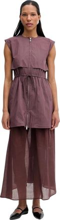 Isabelle Blanche Linnen Jurk - Dames - Maxi kleedjes - Paars - L - Linnen - Kleedjes