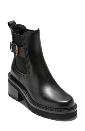 Cole Haan Shibley Waterproof Lug Bootie in Black Leather at Nordstrom Rack, Size 8