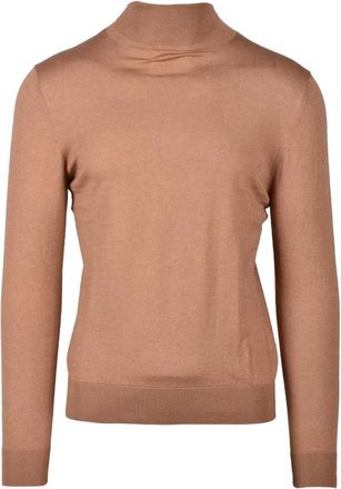 Wild Cashmere Zijde Kasjmier Trui - Heren - Coltruien - Bruin - XL - Kasjmier - Truien & Vesten
