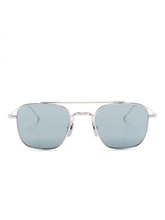 Thom Browne pilot-frame sunglasses - unisex - Titanium - 50 - Grey