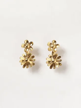 Marc Jacobs Two-Tone Brass Flower Pendant Earrings