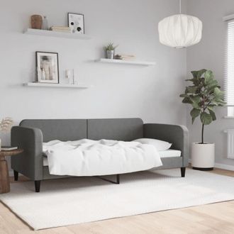 vidaXL Sof&aacute; Cama Sin Colch&oacute;n Tela Gris Oscuro 90x190 Cm Vidaxl