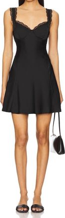 Astr Alva Lace Trim Mini Dress In Black