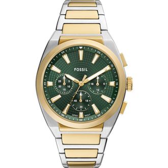 Fossil Everett Chronograph Bracelet Watch, 44mm in Two Tone at Nordstrom