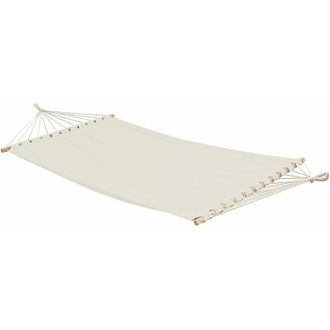 No Brand Amanka Xxl Hamaca Grande Para 2 Personas 200x120cm Con Dos Barras De Madera Beis