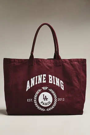 Anine Bing Leo Collegiate Canvas Tote Bag