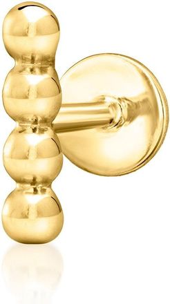 RS Pure by Ross-Simons 14kt Yellow Gold Beaded Bar Flat-Back Earrings