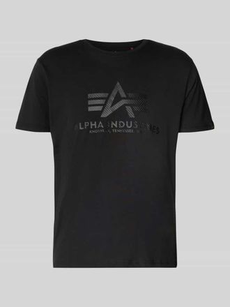 Alpha Industries Alpha Industries T-Shirt mit Label-Print und Rundhalsausschnitt in Black, Gr&ouml;&szlig;e L