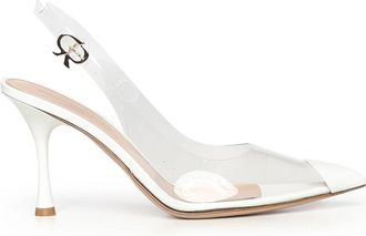 Gianvito Rossi Diana Slingback Pump - Dames - Pumps - Wit - 37 1/2 EU - Leer - Schoenen