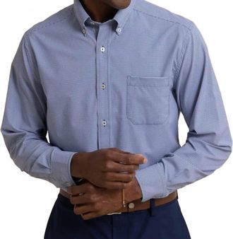 Southern Tide Gingham Intercoastal Sport Shirt In Seven Seas Blue