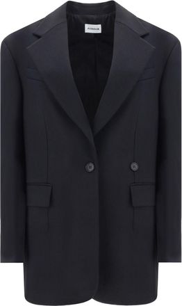 P.A.R.O.S.H. Womens Wool Single-breasted Blazer Jacket - Black - Size Medium