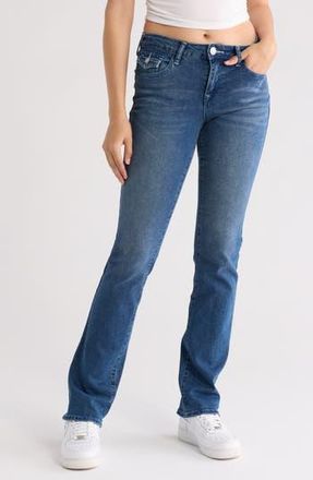 True Religion Billie Flap Pocket Straight Leg Jeans in Medium Heavenly Wash at Nordstrom Rack, Size 28